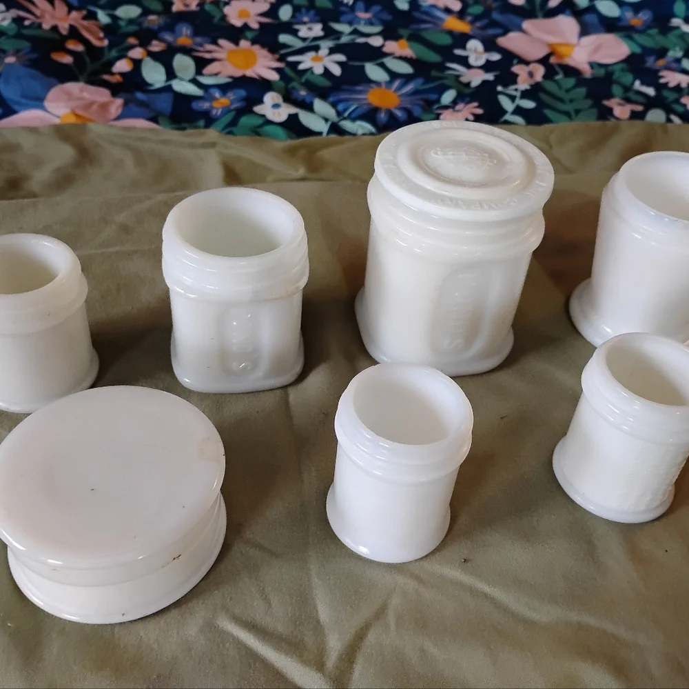 White vintage ceramic jars